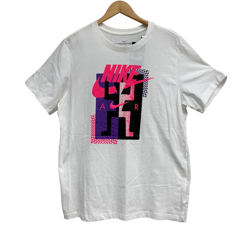 Nike Air Futura festival Graphic T-Shirt White Pink Purple DD1274-100 XL NEW